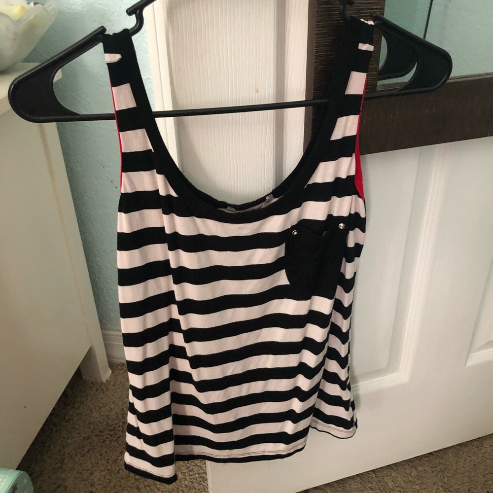 Black, white, red tank top